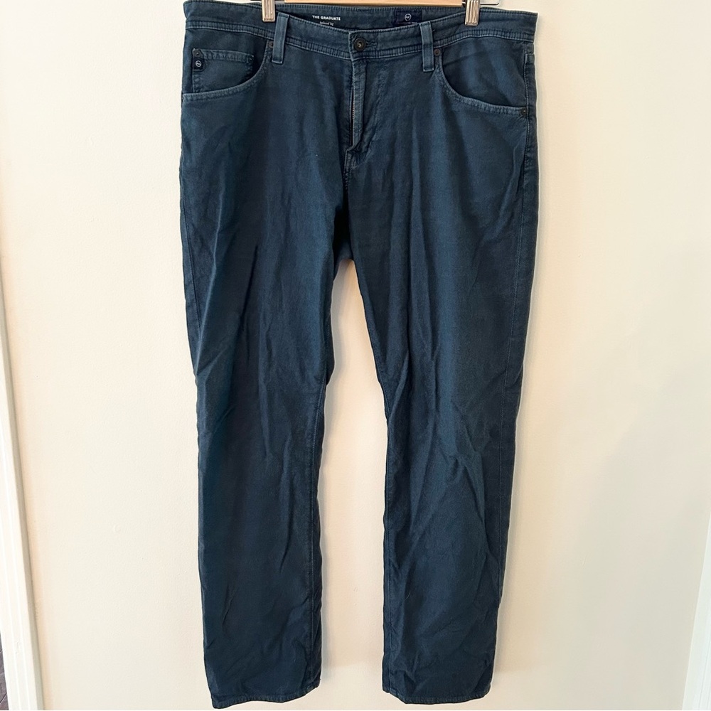 AG Adriano Goldschmied Jeans Mens 34x33 Gray The Graduate Tailored‎ Leg Chino
